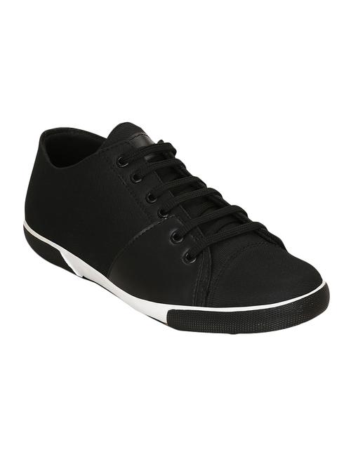 black canvas lace up sneakers - 15052584 - Standard Image - 1