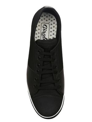black canvas lace up sneakers - 15052584 - Standard Image - 4