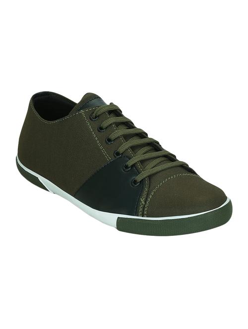 green canvas lace up sneakers - 15052586 - Standard Image - 1