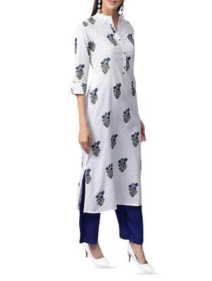white cotton kurta palazzo set - 15052649 - Standard Image - 2