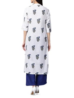 white cotton kurta palazzo set - 15052649 - Standard Image - 3