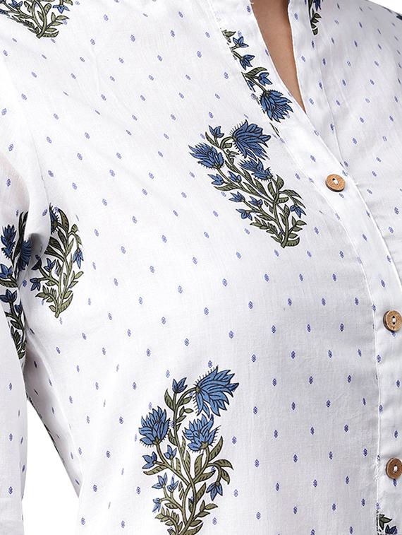 white cotton kurta palazzo set - 15052649 - Zoom Image - 4