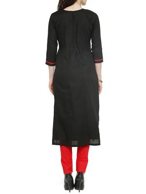 black cotton straight pant suits unstitched suit - 15052678 - Standard Image - 3