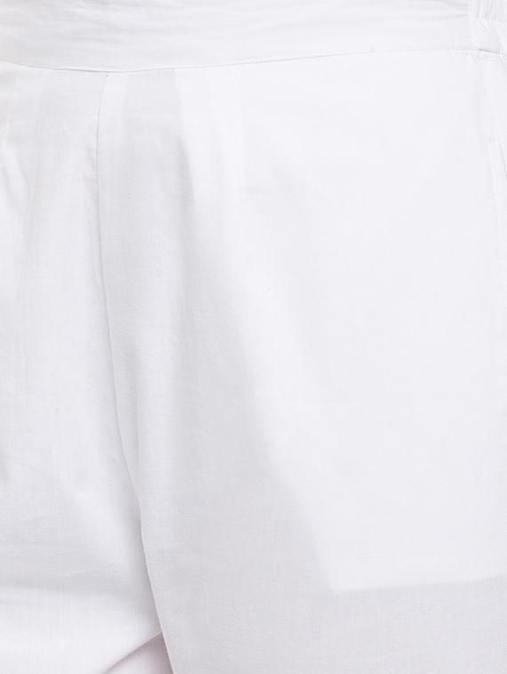 white solid cotton peg trouser - 15054072 - Zoom Image - 5