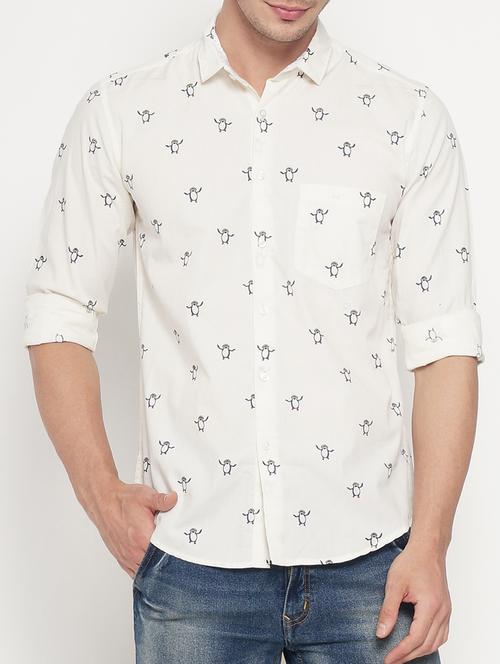 white cotton casual shirt - 15054113 - Standard Image - 1