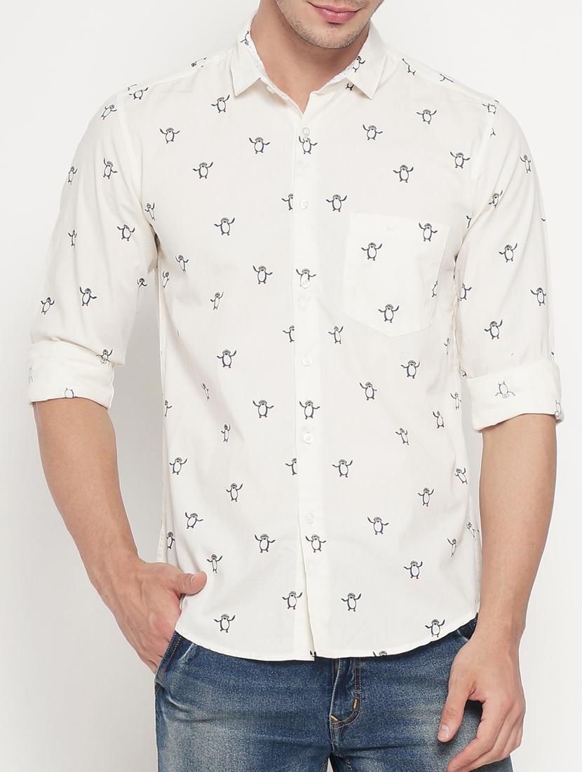 white cotton casual shirt - 15054113 - Zoom Image - 1