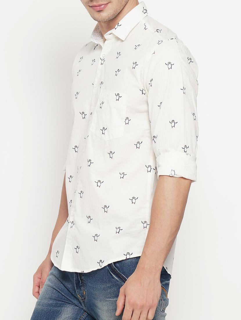 white cotton casual shirt - 15054113 - Zoom Image - 2