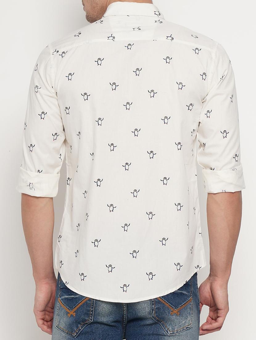 white cotton casual shirt - 15054113 - Zoom Image - 3