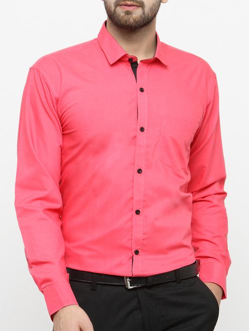 red cotton formal shirt - 15054853 - Standard Image - 1