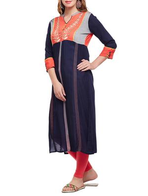 straight embroidered kurta - 15056026 - Standard Image - 2