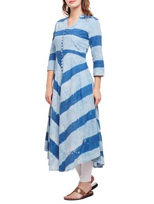 flared color block kurta - 15056058 - Standard Image - 2