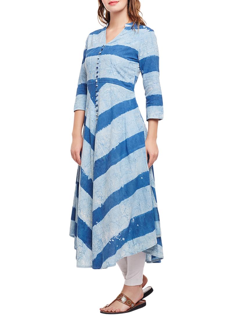 flared color block kurta - 15056058 - Zoom Image - 2