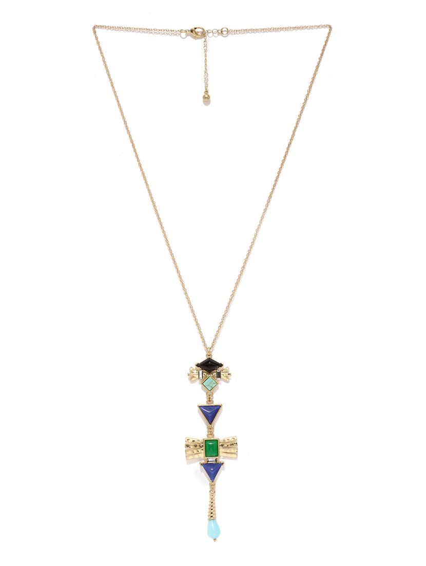blue gold long necklace - 15056705 - Zoom Image - 2