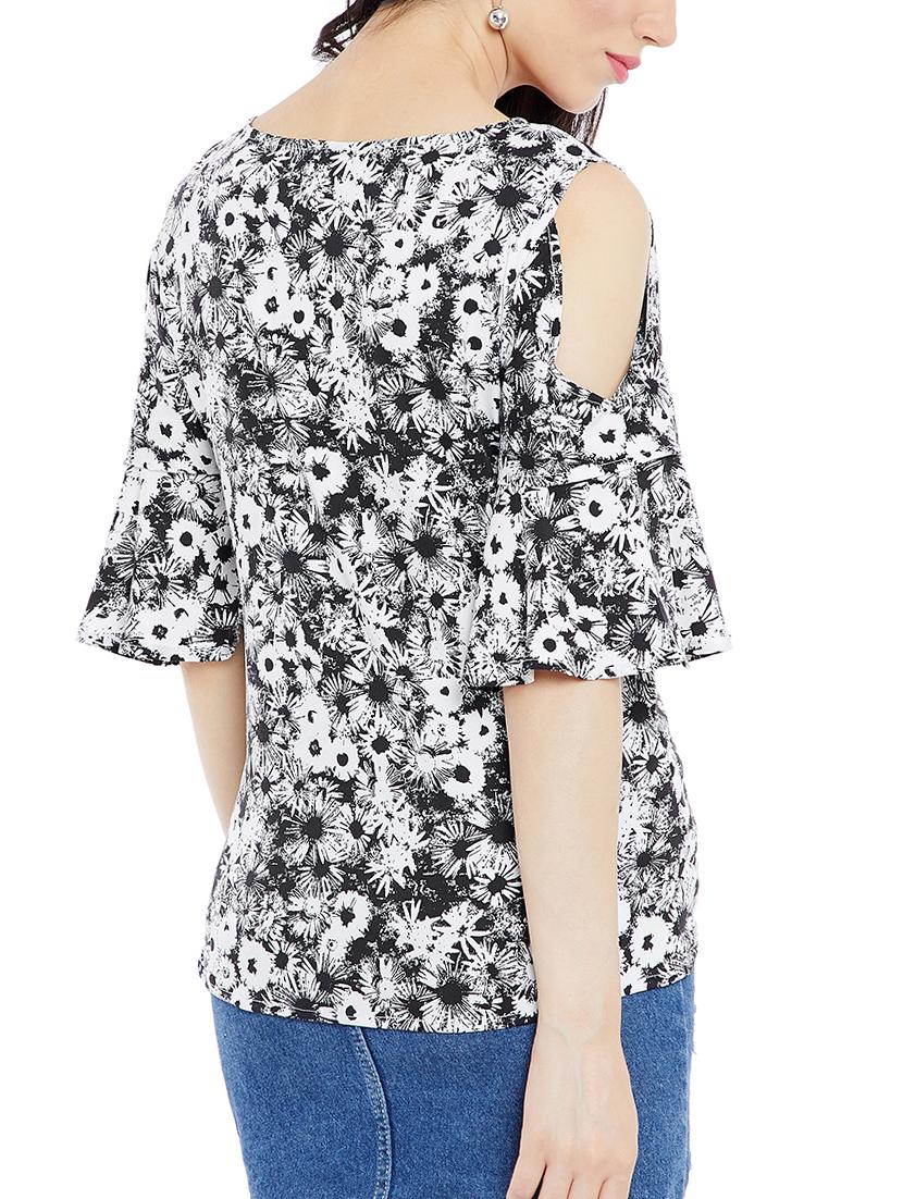 black crepe floral top - 15057368 - Zoom Image - 3
