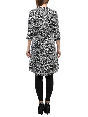 black crepe printed high-low tunic - 15057370 - Standard Image - 3