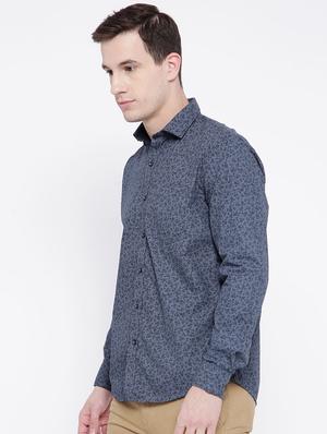 navy blue cotton casual shirt - 15057520 - Standard Image - 2