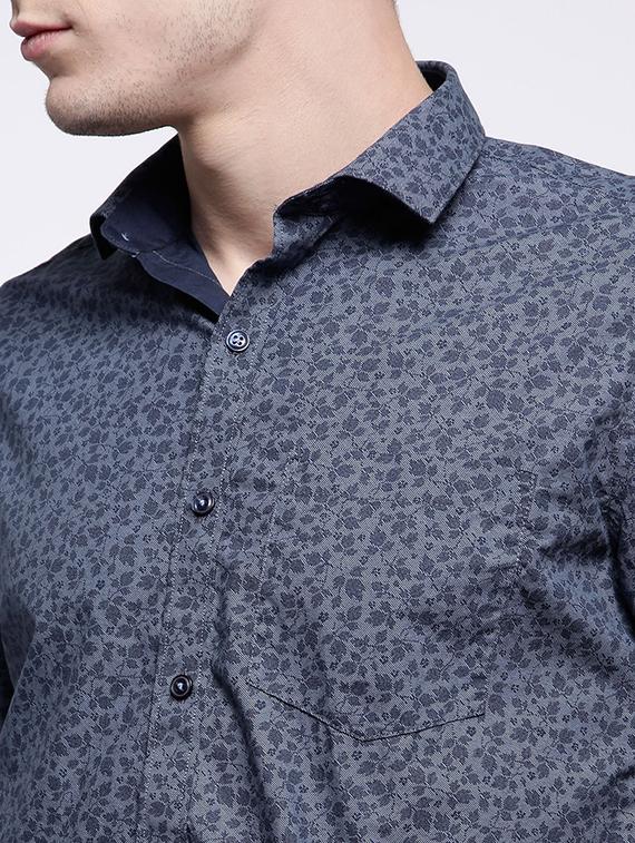 navy blue cotton casual shirt - 15057520 - Zoom Image - 4