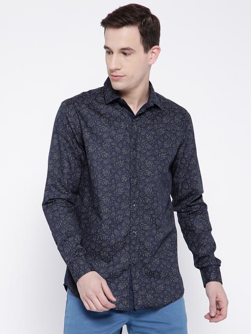 blue cotton casual shirt - 15057524 - Standard Image - 1