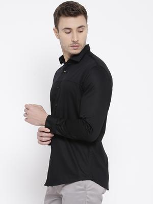 black cotton casual shirt - 15057549 - Standard Image - 2