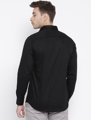 black cotton casual shirt - 15057549 - Standard Image - 3