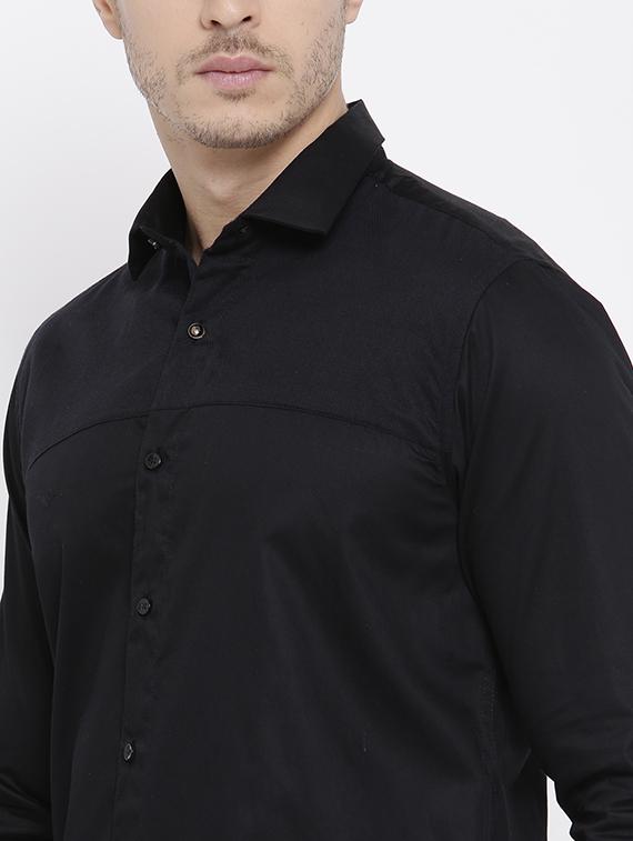 black cotton casual shirt - 15057549 - Zoom Image - 4