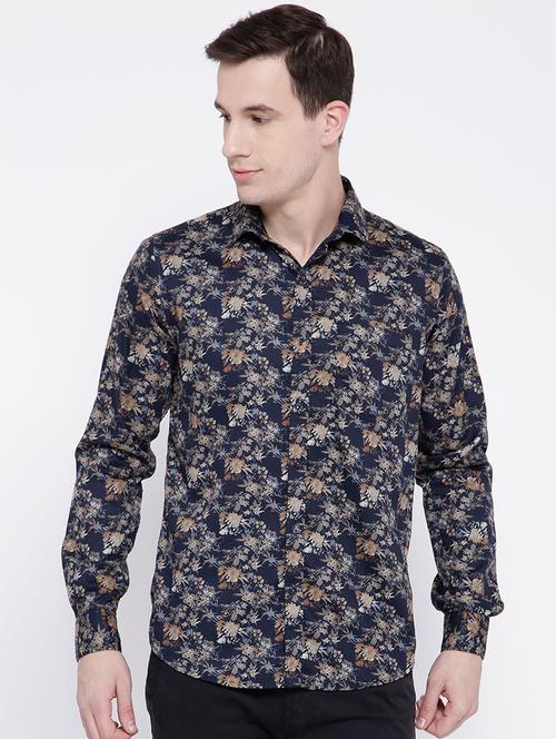 navy blue cotton casual shirt - 15057554 - Standard Image - 1