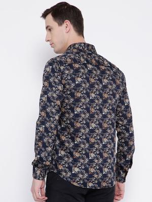 navy blue cotton casual shirt - 15057554 - Standard Image - 3