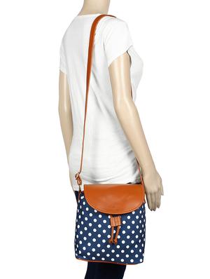 blue canvas regular sling bag - 15058326 - Standard Image - 5