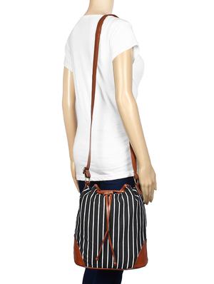 black striped regular sling bag - 15058334 - Standard Image - 5