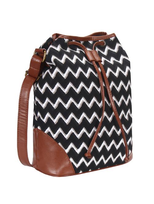 black canvas regular sling bag - 15058335 - Standard Image - 1
