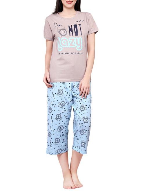 quirky top with capri set - 15059015 - Standard Image - 1