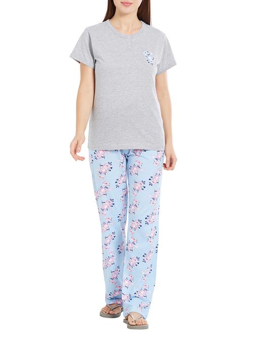 v-neck tee with pajama set - 15059263 - Standard Image - 1
