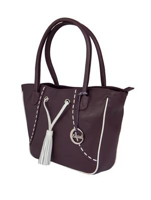 burgundy leather regular handbag - 15059305 - Standard Image - 4