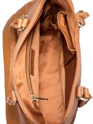 tan leather regular handbag - 15059306 - Standard Image - 3