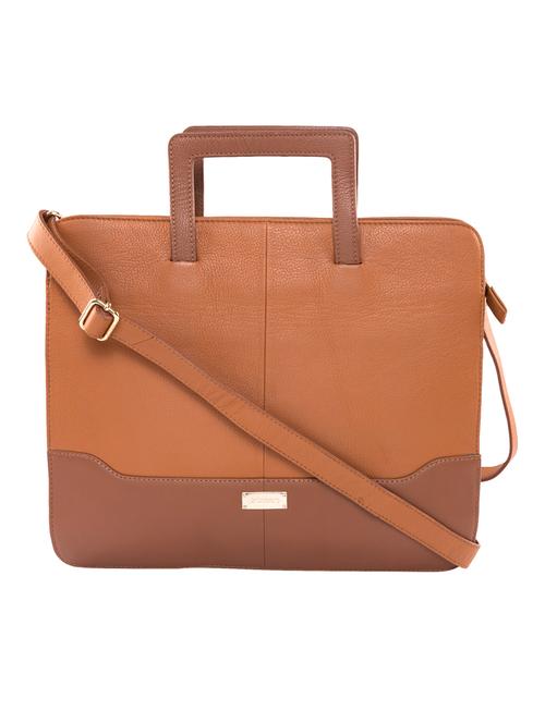 tan leather laptopbag - 15059410 - Standard Image - 1