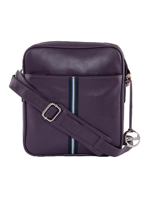 purple leather messengerbag - 15059419 - Standard Image - 1
