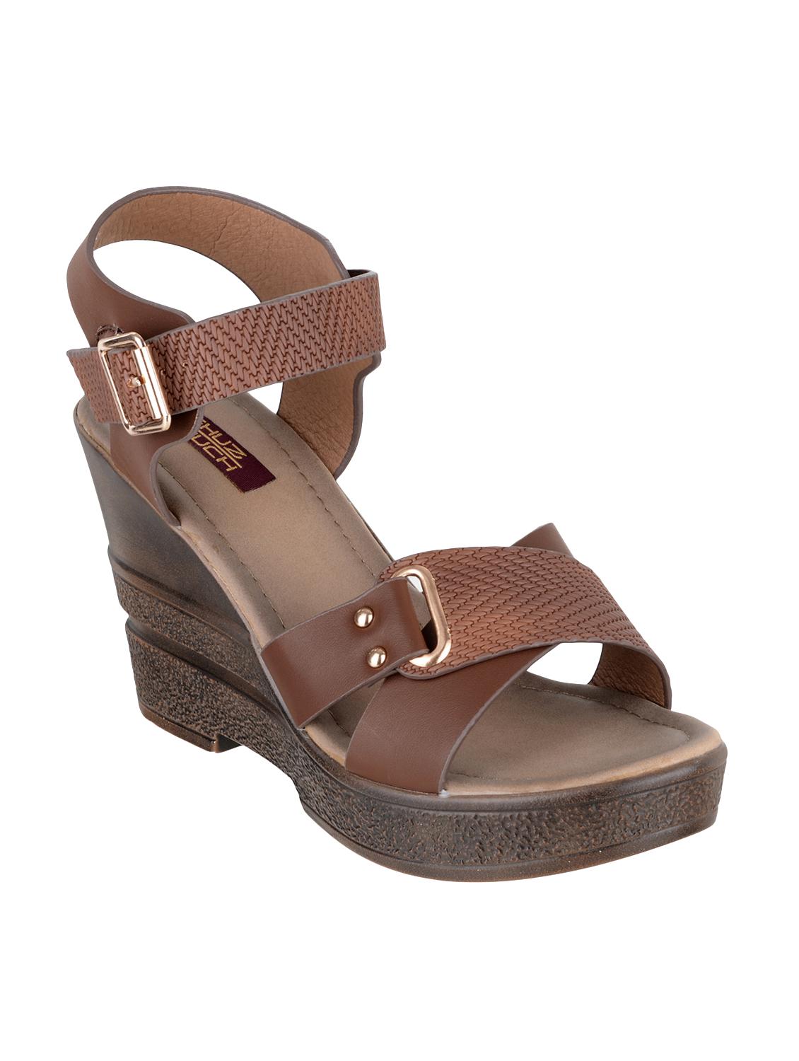 brown ankle strap wedge - 15059486 - Zoom Image - 1