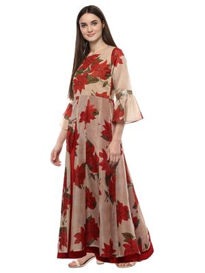 bell sleeves layered kurta - 15059558 - Standard Image - 2
