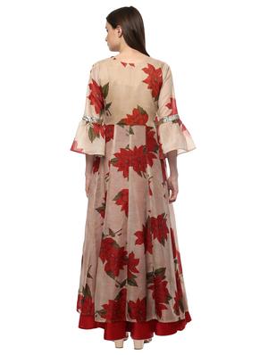 bell sleeves layered kurta - 15059558 - Standard Image - 4