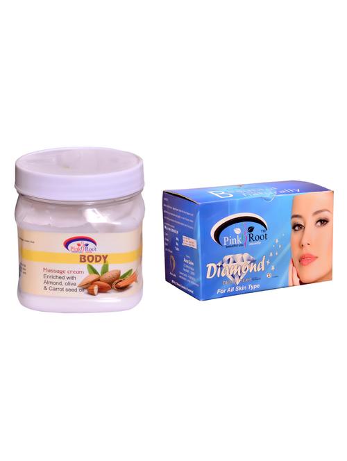 pink root diamond bleach 250gm and pink root body massage cream 500ml - 15059657 - Standard Image - 1