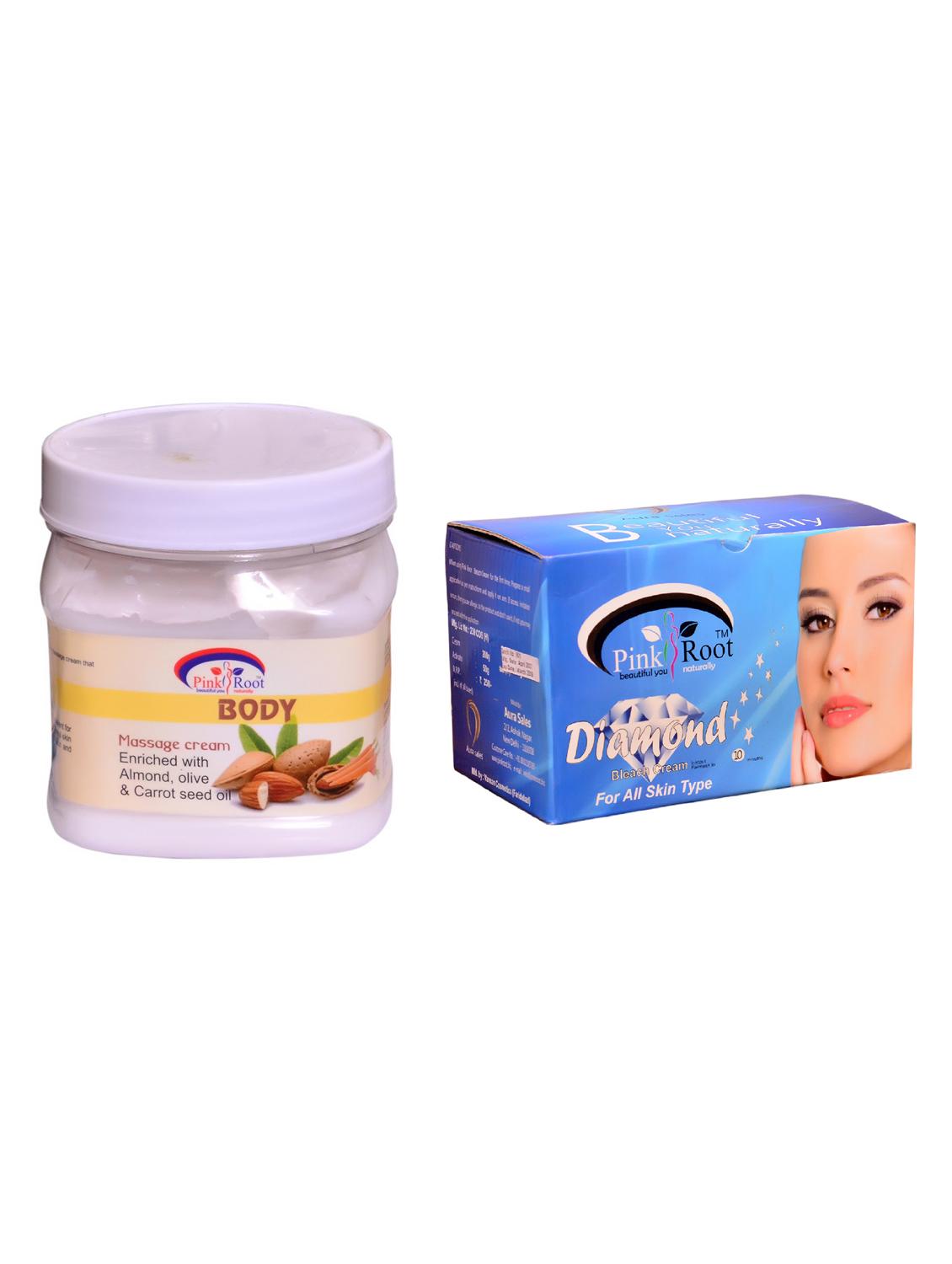 pink root diamond bleach 250gm and pink root body massage cream 500ml - 15059657 - Zoom Image - 1