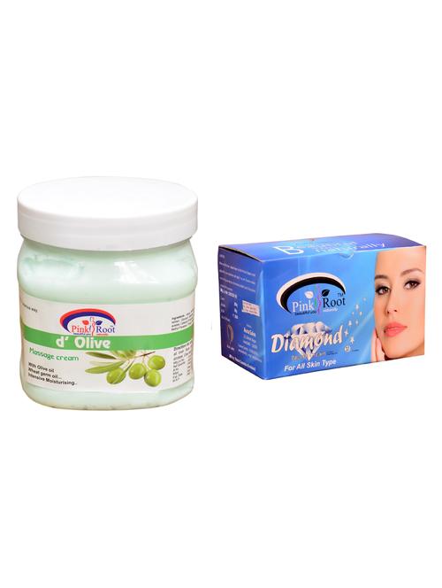 pink root diamond bleach 250gm and pink root d'olive massage cream 500ml - 15059661 - Standard Image - 1