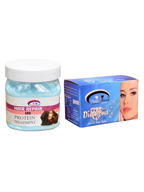 pink root diamond bleach 250gm and pink root hair repair spa 500ml - 15059665 - Standard Image - 1
