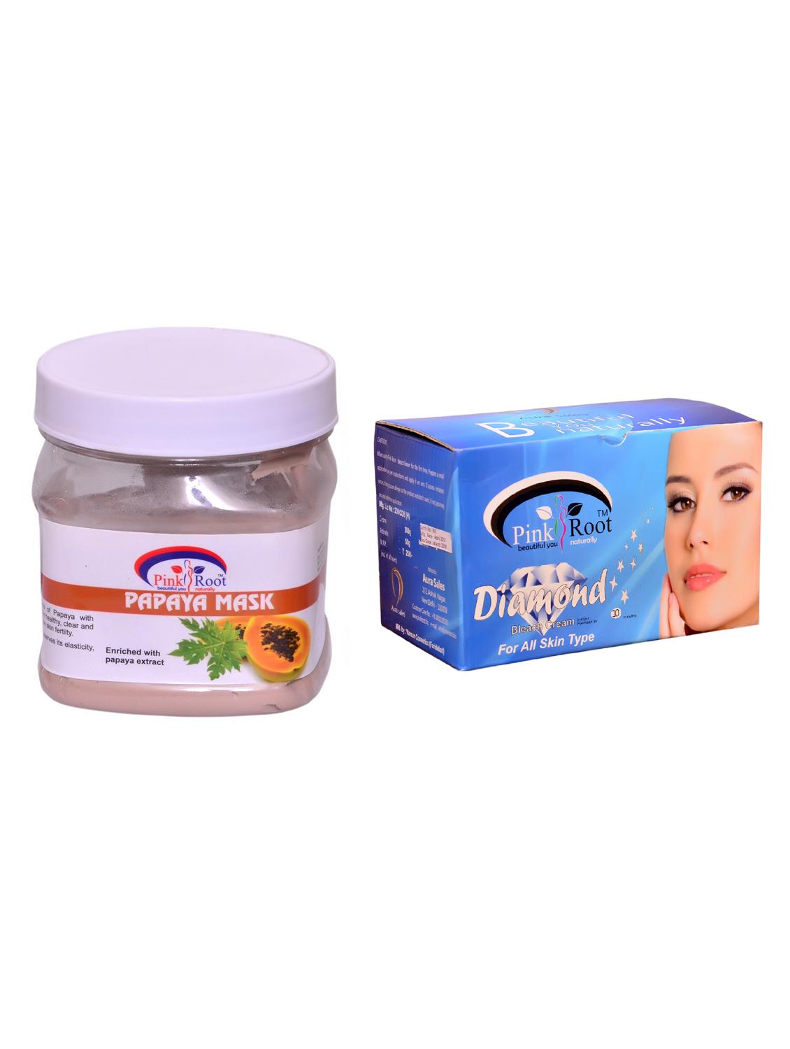 pink root diamond bleach 250gm and pink root papaya mask 500ml - 15059678 - Zoom Image - 1