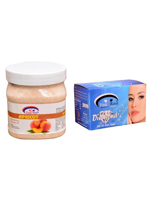 pink root diamond bleach 250gm and pink root apricot scrub 500ml - 15059684 - Standard Image - 1