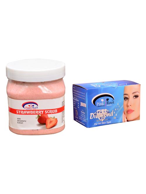 pink root diamond bleach 250gm and pink root strawberry scrub 500ml - 15059700 - Standard Image - 1