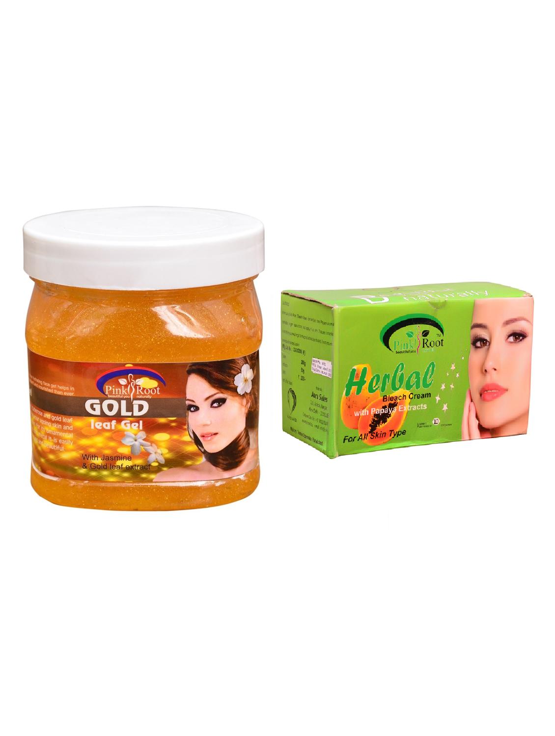 pink root herbal bleach 250gm and pink root gold leaf gel 500ml - 15059794 - Zoom Image - 1