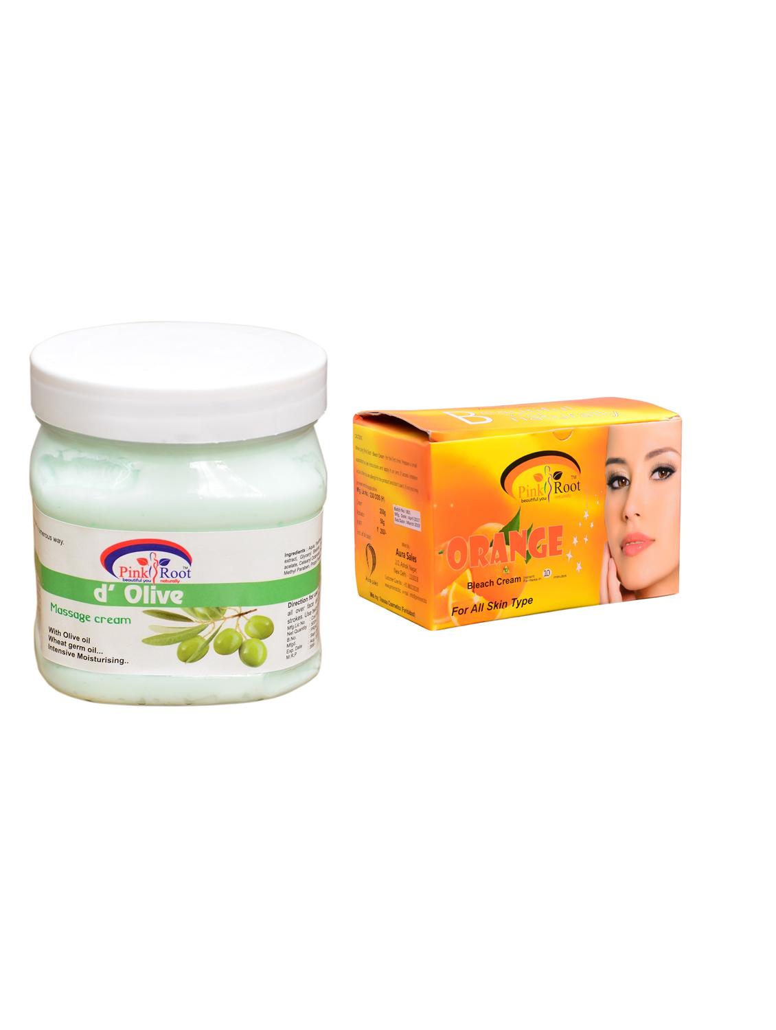 pink root orange bleach 250gm and pink root d'olive massage cream 500ml - 15059961 - Zoom Image - 1