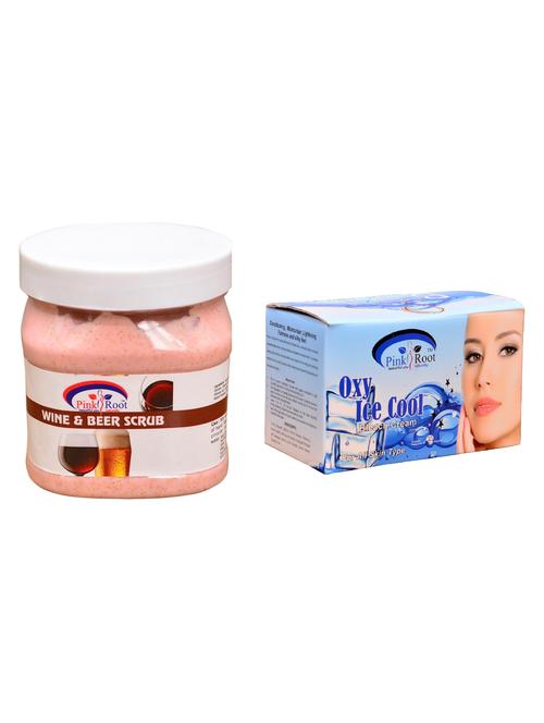 pink root oxy ice cool bleach 250gm and pink root wine & beer scrub 500ml - 15060061 - Standard Image - 1