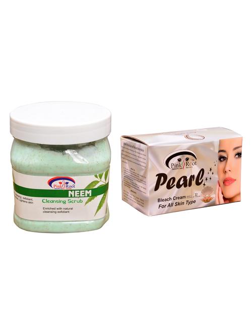 pink root pearl bleach 250gm and pink root neem scrub 500ml - 15060114 - Standard Image - 1
